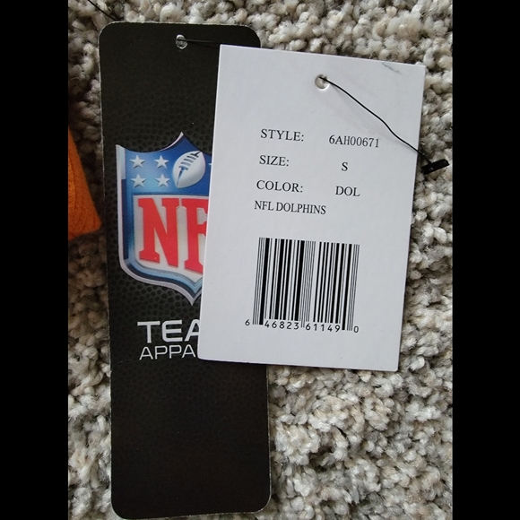 BNWT NFL Men's Size S Miami Dolphins Embroidered Zipper Pocket Hoodie - Picture 5 of 9